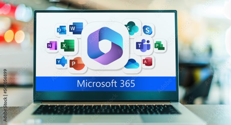 Microsoft 365 Anwendungen auf einem Bildschirm