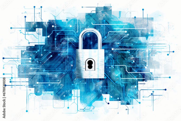 Digitales Vorhängeschloss als Symbol für IT-Sicherheit